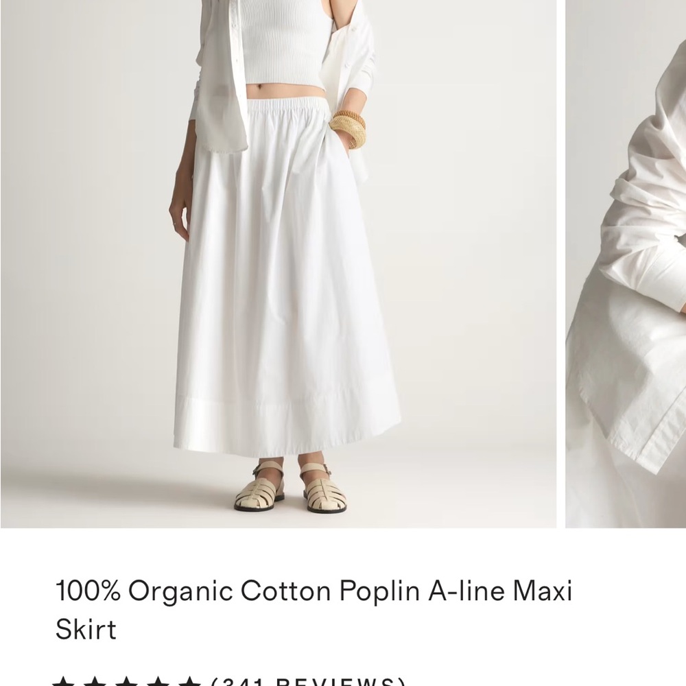 Quince White A-Line Maxi Skirt